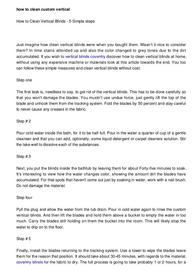 How to Clean Custom vertical blinds 5 Simple steps