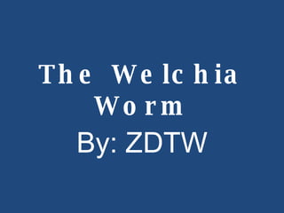 The Welchia Worm By: ZDTW 