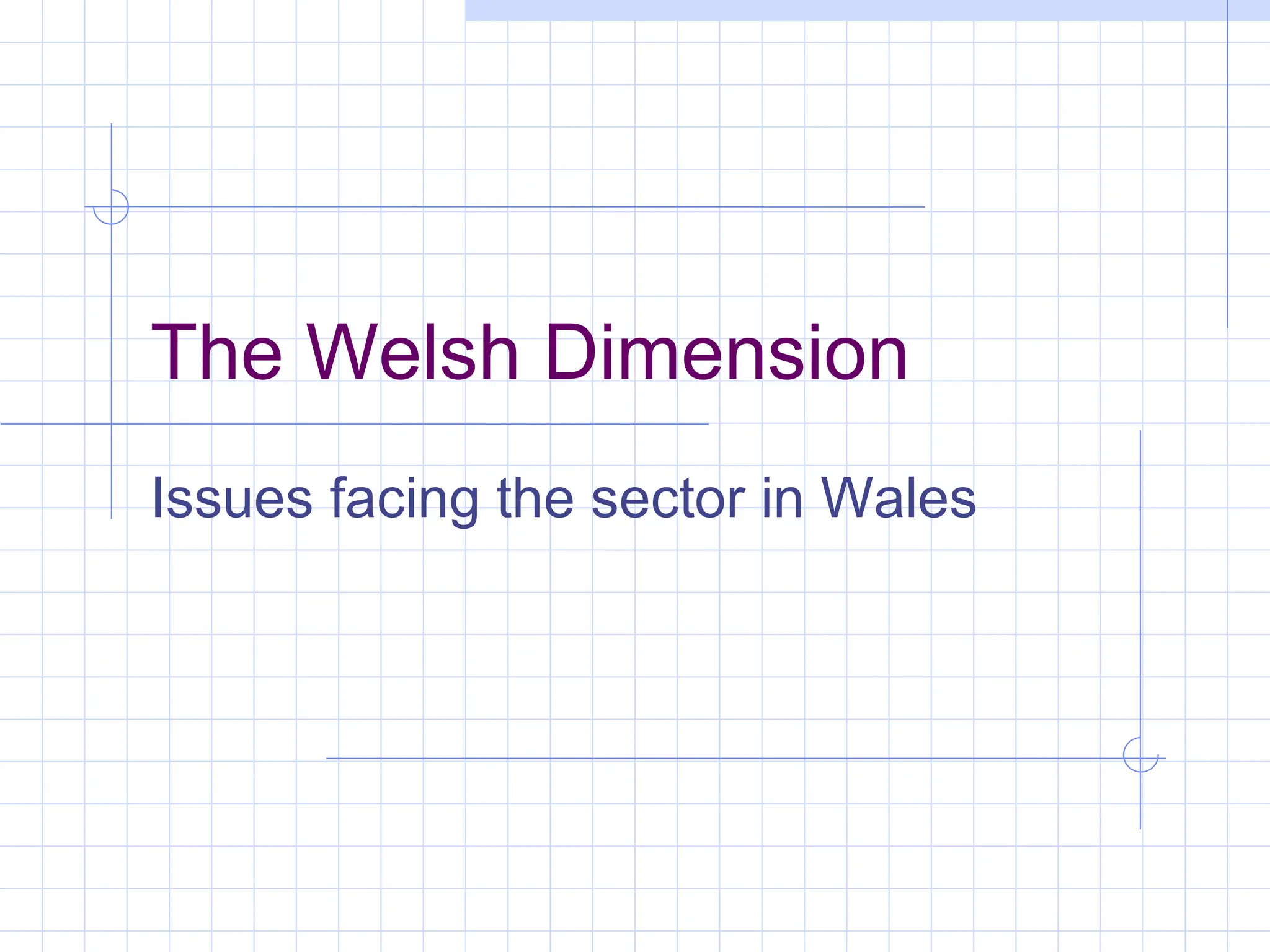 The Welsh Dimension Issues facing the sector in Wales 