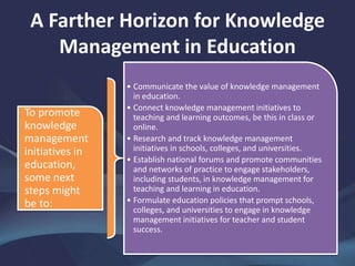 The Why and How of Knowledge Management: Some Applications in Teaching ...