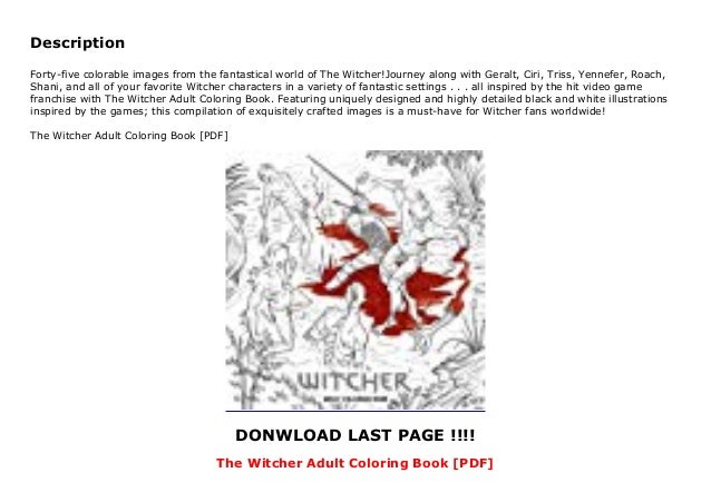Download The Witcher Adult Coloring Book Pdf