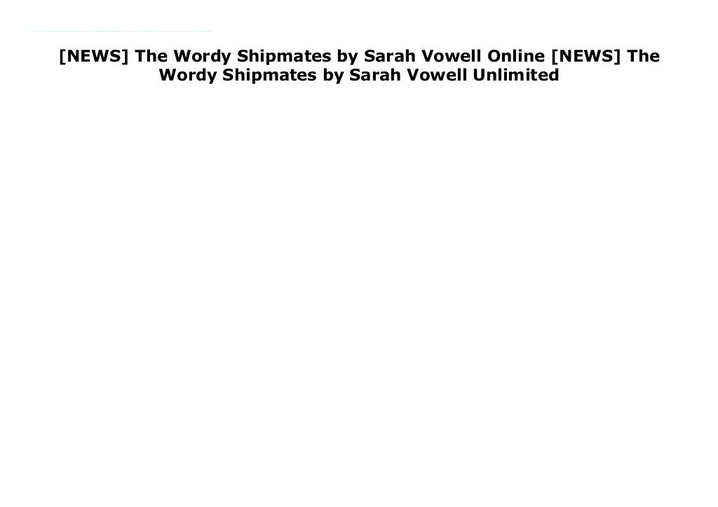 the wordy shipmates by sarah vowell