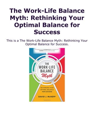 Read [Books] The Work-Life Balance Myth: Rethinking Your Optimal ...