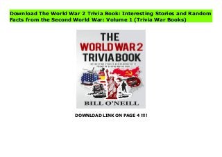 DOWNLOAD LINK ON PAGE 4 !!!!
Download The World War 2 Trivia Book: Interesting Stories and Random
Facts from the Second World War: Volume 1 (Trivia War Books)
Read PDF The World War 2 Trivia Book: Interesting Stories and Random Facts from the Second World War: Volume 1 (Trivia War Books) Online, Download PDF The World War 2 Trivia Book: Interesting Stories and Random Facts from the Second World War: Volume 1 (Trivia War Books), Full PDF The World War 2 Trivia Book: Interesting Stories and Random Facts from the Second World War: Volume 1 (Trivia War Books), All Ebook The World War 2 Trivia Book: Interesting Stories and Random Facts from the Second World War: Volume 1 (Trivia War Books), PDF and EPUB The World War 2 Trivia Book: Interesting Stories and Random Facts from the Second World War: Volume 1 (Trivia War Books), PDF ePub Mobi The World War 2 Trivia Book: Interesting Stories and Random Facts from the Second World War: Volume 1 (Trivia War Books), Downloading PDF The World War 2 Trivia Book: Interesting Stories and Random Facts from the Second World War: Volume 1 (Trivia War Books), Book PDF The World War 2 Trivia Book: Interesting Stories and Random Facts from the Second World War: Volume 1 (Trivia War Books), Read online The World War 2 Trivia Book: Interesting Stories and Random Facts from the Second World War: Volume 1 (Trivia War Books), The World War 2 Trivia Book: Interesting Stories and Random Facts from the Second World War: Volume 1 (Trivia War Books) pdf, pdf The World War 2 Trivia Book: Interesting Stories and Random Facts from the Second World War: Volume 1 (Trivia War Books), epub The World War 2 Trivia Book: Interesting Stories and Random Facts from the Second World War: Volume 1 (Trivia War Books), the book The World War 2 Trivia Book: Interesting Stories and Random Facts from the Second World War: Volume 1 (Trivia War Books), ebook The World War 2 Trivia Book: Interesting Stories and Random Facts from the Second World War: Volume 1 (Trivia War Books), The World War 2 Trivia Book: Interesting Stories and Random Facts from the Second
World War: Volume 1 (Trivia War Books) E-Books, Online The World War 2 Trivia Book: Interesting Stories and Random Facts from the Second World War: Volume 1 (Trivia War Books) Book, The World War 2 Trivia Book: Interesting Stories and Random Facts from the Second World War: Volume 1 (Trivia War Books) Online Read Best Book Online The World War 2 Trivia Book: Interesting Stories and Random Facts from the Second World War: Volume 1 (Trivia War Books), Download Online The World War 2 Trivia Book: Interesting Stories and Random Facts from the Second World War: Volume 1 (Trivia War Books) Book, Read Online The World War 2 Trivia Book: Interesting Stories and Random Facts from the Second World War: Volume 1 (Trivia War Books) E-Books, Download The World War 2 Trivia Book: Interesting Stories and Random Facts from the Second World War: Volume 1 (Trivia War Books) Online, Download Best Book The World War 2 Trivia Book: Interesting Stories and Random Facts from the Second World War: Volume 1 (Trivia War Books) Online, Pdf Books The World War 2 Trivia Book: Interesting Stories and Random Facts from the Second World War: Volume 1 (Trivia War Books), Read The World War 2 Trivia Book: Interesting Stories and Random Facts from the Second World War: Volume 1 (Trivia War Books) Books Online, Read The World War 2 Trivia Book: Interesting Stories and Random Facts from the Second World War: Volume 1 (Trivia War Books) Full Collection, Read The World War 2 Trivia Book: Interesting Stories and Random Facts from the Second World War: Volume 1 (Trivia War Books) Book, Download The World War 2 Trivia Book: Interesting Stories and Random Facts from the Second World War: Volume 1 (Trivia War Books) Ebook, The World War 2 Trivia Book: Interesting Stories and Random Facts from the Second World War: Volume 1 (Trivia War Books) PDF Download online, The World War 2 Trivia Book: Interesting Stories and Random Facts from the Second
World War: Volume 1 (Trivia War Books) Ebooks, The World War 2 Trivia Book: Interesting Stories and Random Facts from the Second World War: Volume 1 (Trivia War Books) pdf Read online, The World War 2 Trivia Book: Interesting Stories and Random Facts from the Second World War: Volume 1 (Trivia War Books) Best Book, The World War 2 Trivia Book: Interesting Stories and Random Facts from the Second World War: Volume 1 (Trivia War Books) Popular, The World War 2 Trivia Book: Interesting Stories and Random Facts from the Second World War: Volume 1 (Trivia War Books) Read, The World War 2 Trivia Book: Interesting Stories and Random Facts from the Second World War: Volume 1 (Trivia War Books) Full PDF, The World War 2 Trivia Book: Interesting Stories and Random Facts from the Second World War: Volume 1 (Trivia War Books) PDF Online, The World War 2 Trivia Book: Interesting Stories and Random Facts from the Second World War: Volume 1 (Trivia War Books) Books Online, The World War 2 Trivia Book: Interesting Stories and Random Facts from the Second World War: Volume 1 (Trivia War Books) Ebook, The World War 2 Trivia Book: Interesting Stories and Random Facts from the Second World War: Volume 1 (Trivia War Books) Book, The World War 2 Trivia Book: Interesting Stories and Random Facts from the Second World War: Volume 1 (Trivia War Books) Full Popular PDF, PDF The World War 2 Trivia Book: Interesting Stories and Random Facts from the Second World War: Volume 1 (Trivia War Books) Download Book PDF The World War 2 Trivia Book: Interesting Stories and Random Facts from the Second World War: Volume 1 (Trivia War Books), Read online PDF The World War 2 Trivia Book: Interesting Stories and Random Facts from the Second World War: Volume 1 (Trivia War Books), PDF The World War 2 Trivia Book: Interesting Stories and Random Facts from the Second World War: Volume 1 (Trivia War Books) Popular, PDF The World War 2 Trivia Book:
Interesting Stories and Random Facts from the Second World War: Volume 1 (Trivia War Books) Ebook, Best Book The World War 2 Trivia Book: Interesting Stories and Random Facts from the Second World War: Volume 1 (Trivia War Books), PDF The World War 2 Trivia Book: Interesting Stories and Random Facts from the Second World War: Volume 1 (Trivia War Books) Collection, PDF The World War 2 Trivia Book: Interesting Stories and Random Facts from the Second World War: Volume 1 (Trivia War Books) Full Online, full book The World War 2 Trivia Book: Interesting Stories and Random Facts from the Second World War: Volume 1 (Trivia War Books), online pdf The World War 2 Trivia Book: Interesting Stories and Random Facts from the Second World War: Volume 1 (Trivia War Books), PDF The World War 2 Trivia Book: Interesting Stories and Random Facts from the Second World War: Volume 1 (Trivia War Books) Online, The World War 2 Trivia Book: Interesting Stories and Random Facts from the Second World War: Volume 1 (Trivia War Books) Online, Read Best Book Online The World War 2 Trivia Book: Interesting Stories and Random Facts from the Second World War: Volume 1 (Trivia War Books), Read The World War 2 Trivia Book: Interesting Stories and Random Facts from the Second World War: Volume 1 (Trivia War Books) PDF files
 