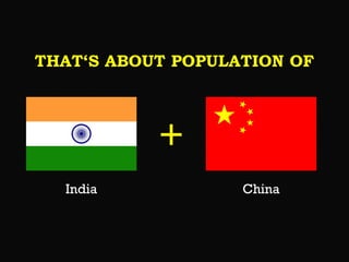 THAT‘S ABOUT POPULATION OF

+
India

China

 
