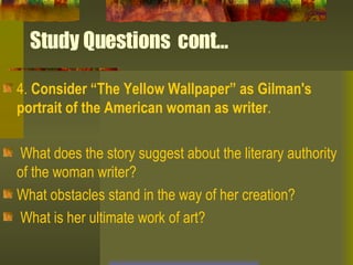 The Yellow Wallpaper Quiz  Made By Teachers