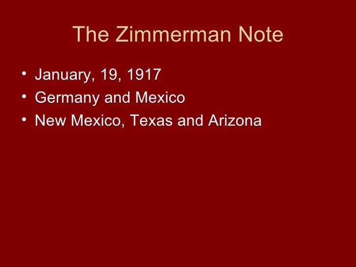 The Zimmerman Note