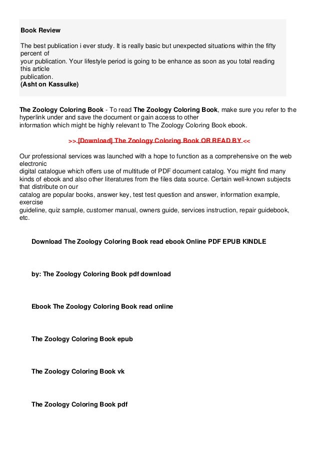 Download The Zoology Coloring Book Full Acces