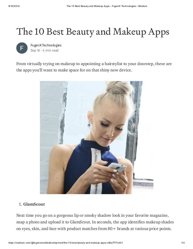 The 10 Best Beauty And Makeup Apps Fugen X Technologies Medium