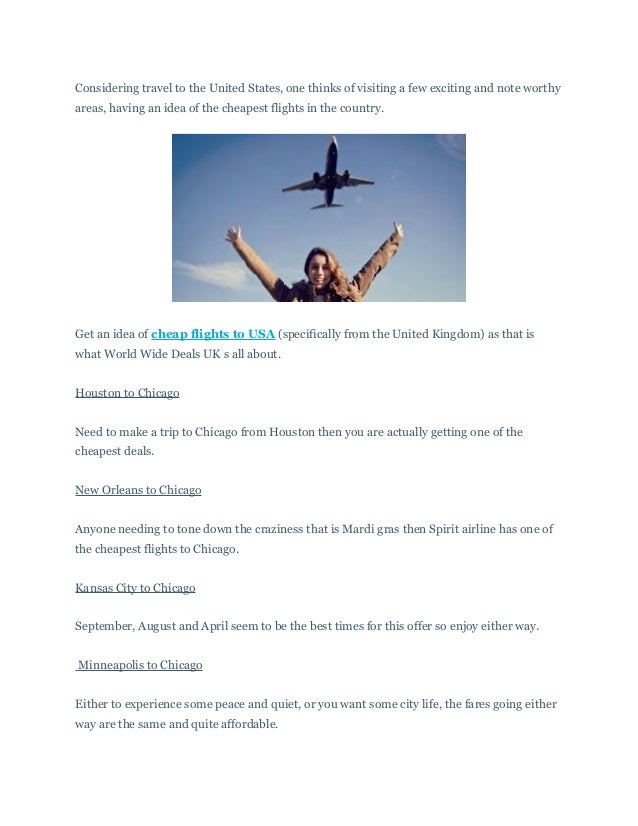 The 10 cheapest flights in the united states