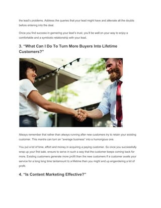 The 10 most frequently asked marketing question