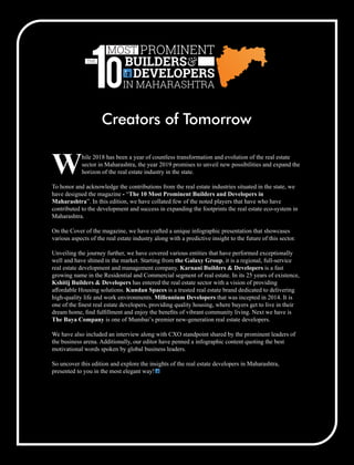 Prominent Development The 10 most prominent builders and developers in maharashtra | PDF
