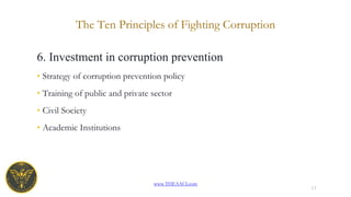 The Ten Principles of Fighting Corruption: Institutionalizing Integrity ...