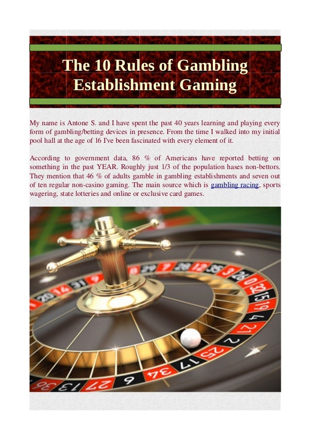 Operating A Gambling Establishment Operating A Gambling Establishment