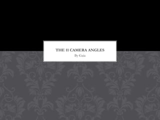 THE 11 CAMERA ANGLES
       By Gaia
 