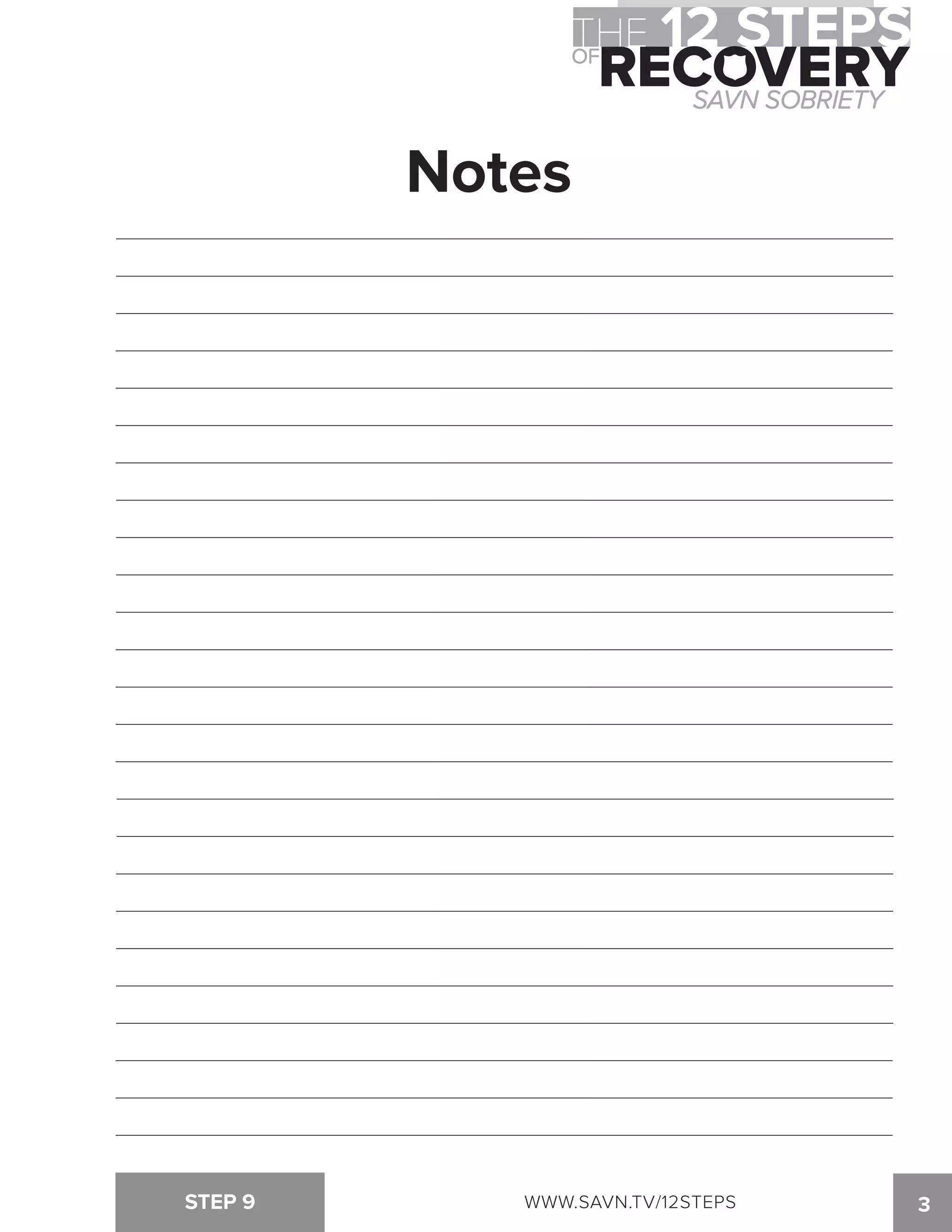 Notes 
STEP 9 WWW.SAVN.TV/12STEPS 3 
 