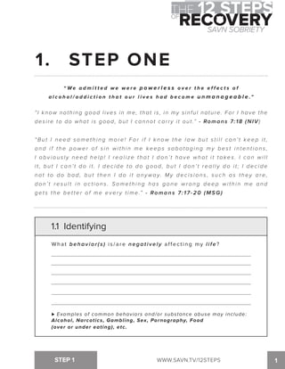 The 12 Steps of Recovery - savn sobriety workbook | PDF the-12-steps-of-recovery-savn-sobriety-workbook-pdf
