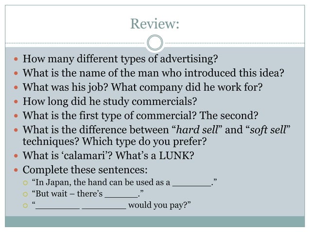 The 12 types of advertising - types 1 & 2 | PPT