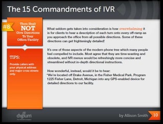 The 15 commandments of ivr