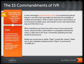 The 15 commandments of ivr
