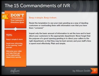 The 15 commandments of ivr