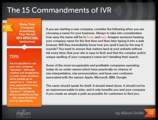 The 15 commandments of ivr