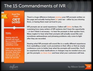 The 15 commandments of ivr
