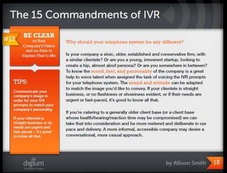 The 15 commandments of ivr