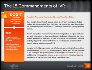 The 15 commandments of ivr