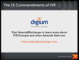 The 15 commandments of ivr