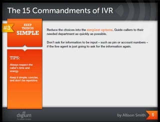 The 15 commandments of ivr