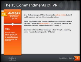 The 15 commandments of ivr