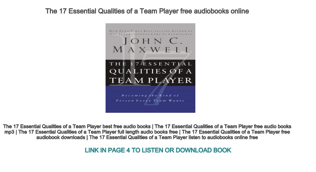 The 17 Essential Qualities of a Team Player free audiobooks online