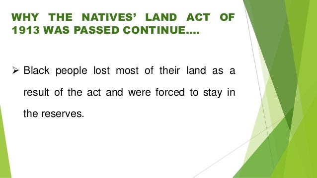 native land act essay grade 10
