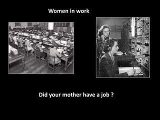 Women in work 
Did your mother have a job ? 
 