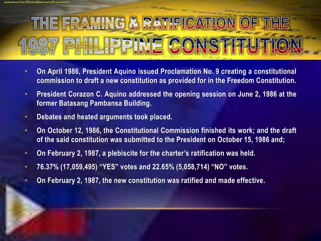 Defects Of The 1987 Philippine Constitution The 1987 philippine constitution | PPT