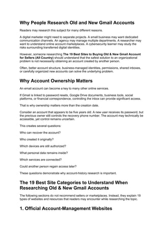 The 19 Best Sites to Buying Old & New Gmail Account for Sellers (All ...