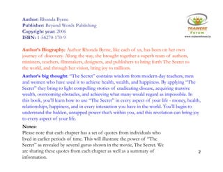 The Secret in Nutshell