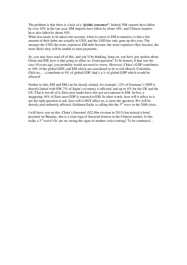 The 2008 Crisis To Be Continued