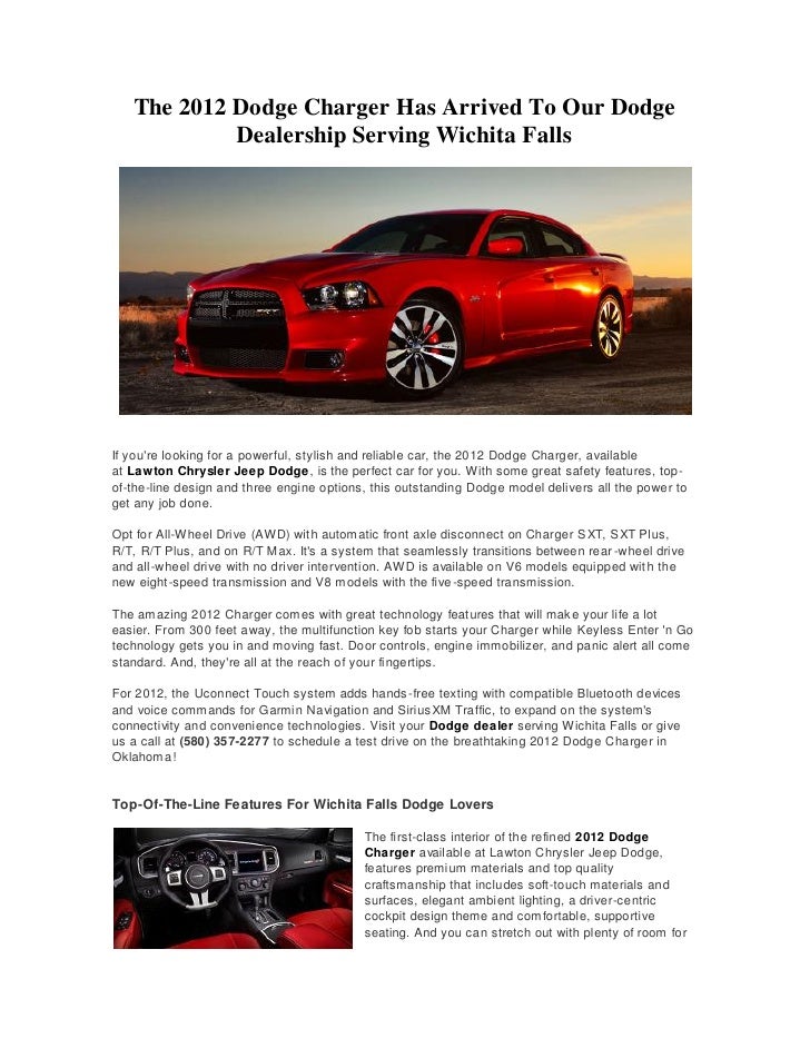 The 2012 Dodge Charger Has Arrived To Our Dodge Dealership