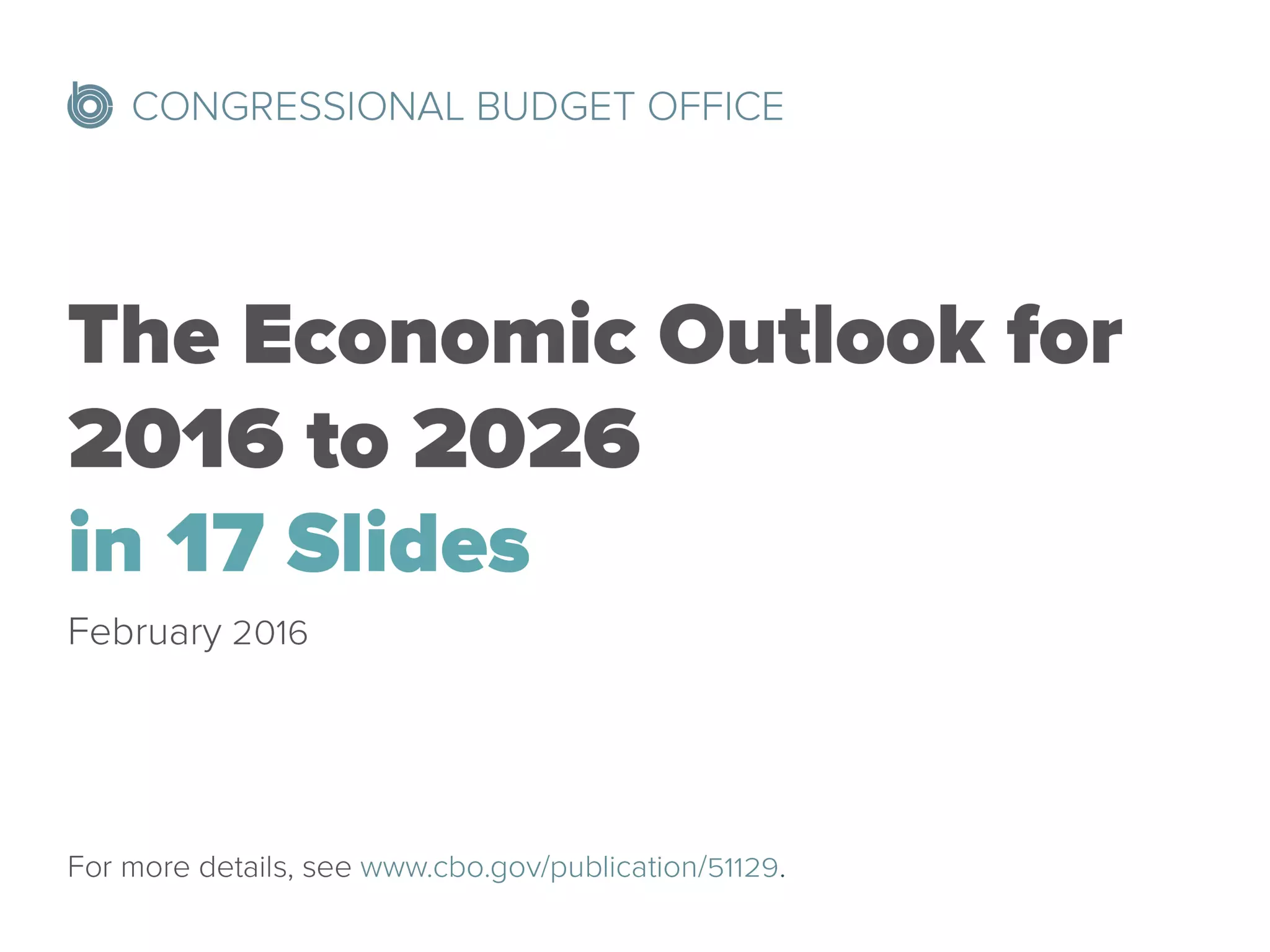 The 2016 Economic Outlook in 17 Slides