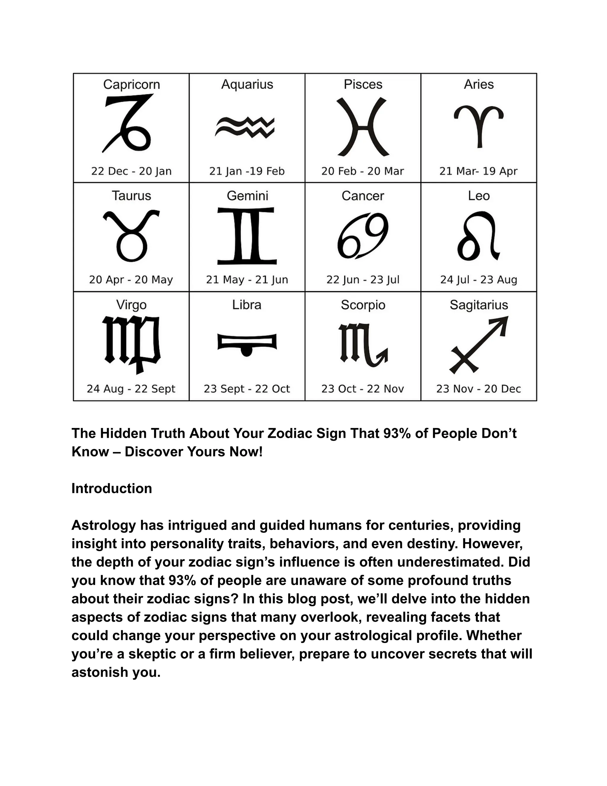 The Hidden Truth About Your Zodiac Sign That 93 of People Don’t Know