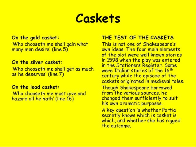 Merchant of venice caskets essay