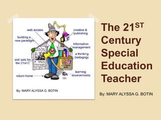 The 21ST
Century
Special
Education
Teacher
By: MARY ALYSSA G. BOTIN
By: MARY ALYSSA G. BOTIN
 