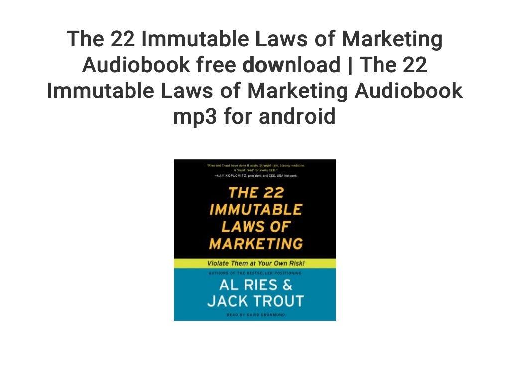 22 immutable laws of marketing audiobook free online