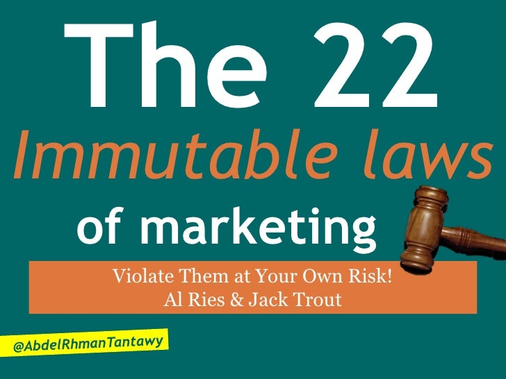 immutable laws of marketing This marketing classic has been expanded to include new commentary, new illustrations, and a bonus book: the 11 immutable laws of internet branding smart and accessible, the 22 immutable laws of branding is the definitive text on branding, pairing anecdotes about some of the best brands in the world, like rolex, volvo, and. immutable laws of marketing This marketing classic has been expanded to include new commentary, new illustrations, and a bonus book: the 11 immutable laws of internet branding smart and accessible, the 22 immutable laws of branding is the definitive text on branding, pairing anecdotes about some of the best brands in the world, like rolex, volvo, and.