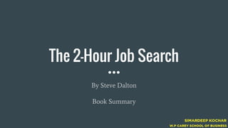 The 2-Hour Job Search
By Steve Dalton
Book Summary
 