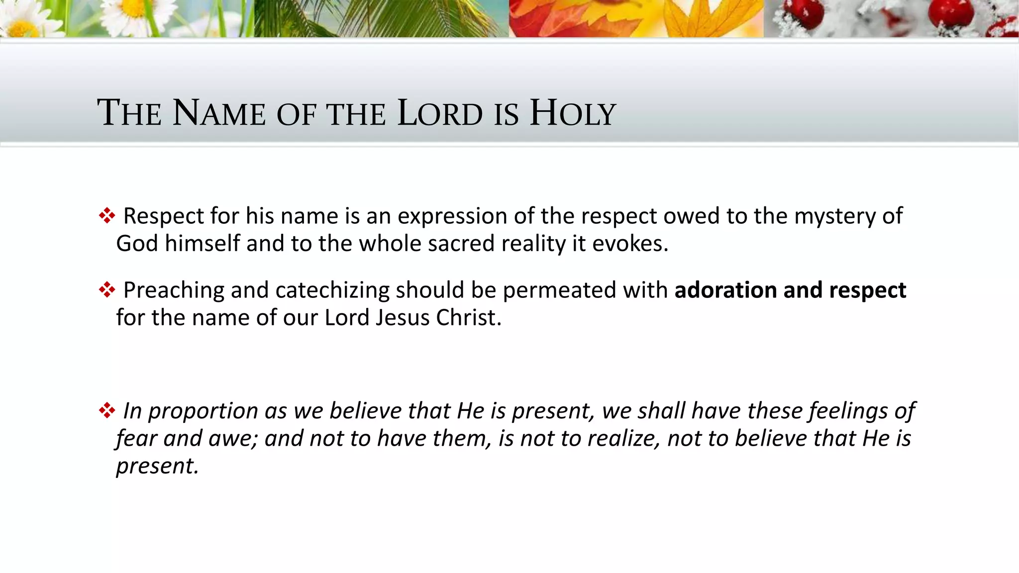 The 2nd Commandment | PPTX