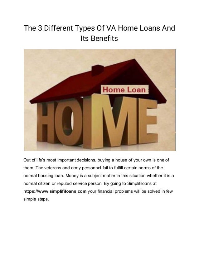 The 3 different types of va home loans and its benefits
