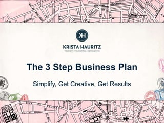 The 3 Step Business Plan
Simplify, Get Creative, Get Results

 